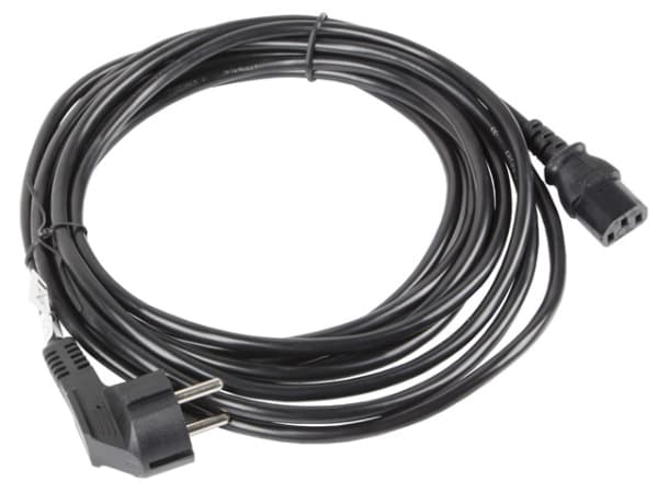 Lanberg - Strømkabel - power CEE 7/7 (hann) vinklet til power IEC 60320 C13 - 10 A - 10 m - svart
