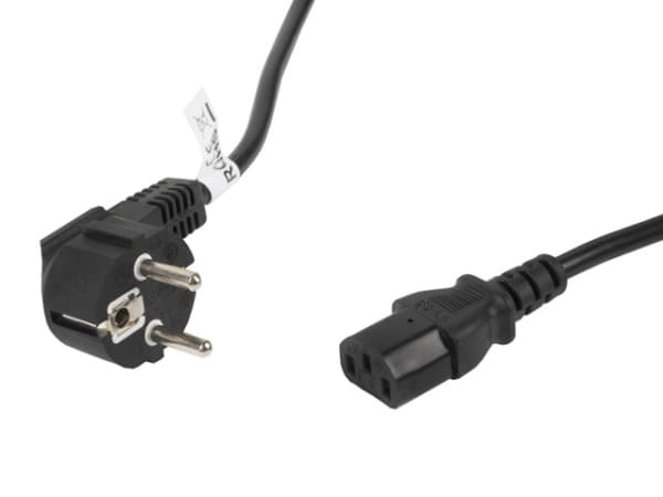 Lanberg - Strømkabel - power CEE 7/7 (hann) vinklet til power IEC 60320 C13 - 10 A - 10 m - svart