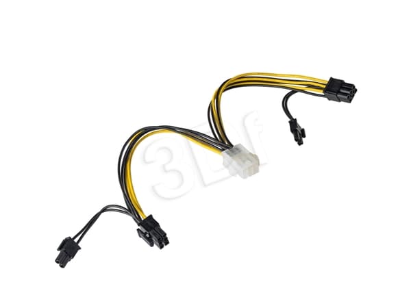 Akyga AK-CA-55 - Strømadapter - 6-pins PCIe-strøm (hann) til 8-pins PCIe-strøm (6+2) (hunn) - 15 cm