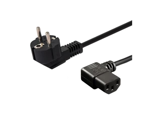 SAVIO CL-115 - Strømkabel - 2-polet (han) vinklet til IEC 60320 C13 vinklet - 250 V - 10 A - 1.2 m - lajiteltu