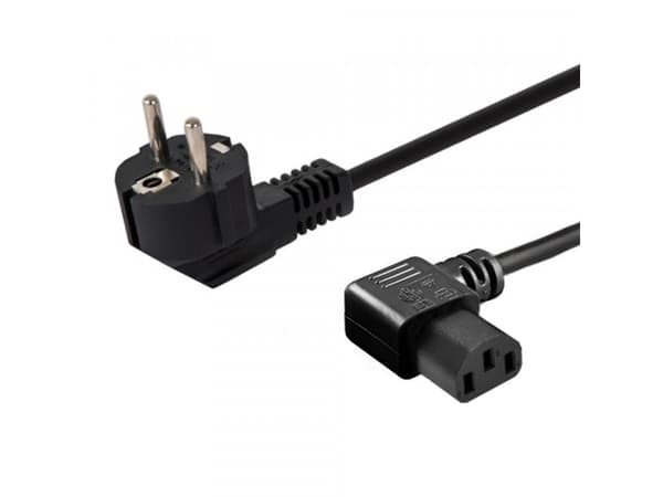 SAVIO CL-115 - Strømkabel - 2-polet (han) vinklet til IEC 60320 C13 vinklet - 250 V - 10 A - 1.2 m - lajiteltu