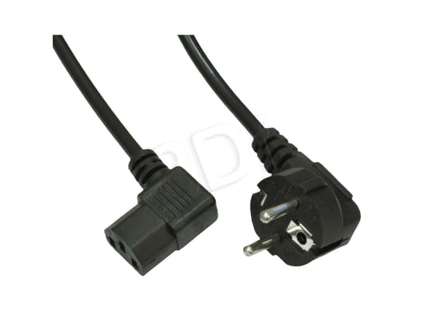 Akyga Pro Series AK-PC-02A - Strømkabel - power CEE 7/7 (hann) vinklet til power IEC 60320 C13 vinklet - 250 V - 10 A - 1.5 m - svart
