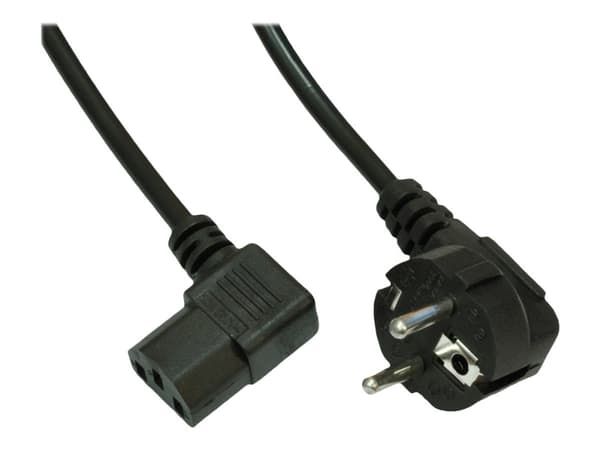Akyga Pro Series AK-PC-02A - Strømkabel - power CEE 7/7 (hann) vinklet til power IEC 60320 C13 vinklet - 250 V - 10 A - 1.5 m - svart