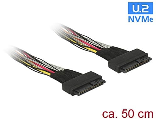 Delock - SAS intern kabel - U.2 (SFF-8639) (hunn) til U.2 (SFF-8639) (hunn) - 50 cm - svart