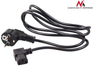 Maclean MCTV-803 - Strömkabel - Växelström 220-250 V - 3 m - vinklad - svart - Europa