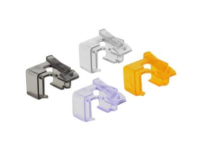 Delock Repair Clip Set 2 - Reparationsklämma för nätverkskontakt - svart, orange, violett, transparent (paket om 40)