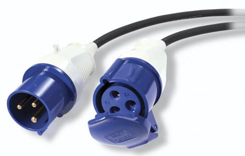 APC Modular IT Power Distribution Cable Extender - Strømforlengelseskabel - IEC 60309 16A (hann) til IEC 60309 16A (hunn) - AC 230 V - 10.8 m - for P