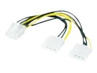 M-CAB - Strømadapter - 4-pin intern strøm (hann) til 8-pins PCIe-strøm (hann)