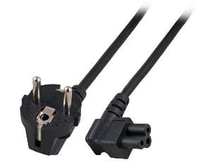 MicroConnect - Strömkabel - IEC 60320 C5 vinklad till power CEE 7/7 (hane) vinklad - 5 m - svart