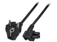 MicroConnect - Strömkabel - IEC 60320 C5 vinklad till power CEE 7/7 (hane) vinklad - 5 m - svart