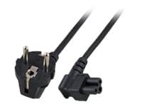 MicroConnect - Strömkabel - IEC 60320 C5 vinklad till power CEE 7/7 (hane) vinklad - 5 m - svart