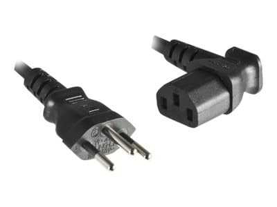 MicroConnect - Strømkabel - SEV 1011 (hann) til power IEC 60320 C13 vinklet - 1.8 m - svart - Sveits