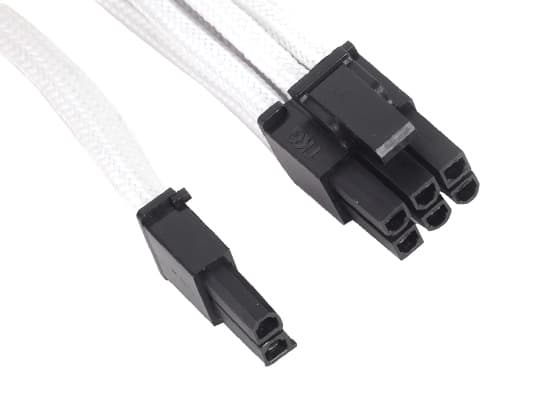 SilverStone PP07 - Virran jatkokaapeli - 8-nastainen PCIe-virta (6+2) (naaras) - 8-nastainen PCIe-virta (uros) - 25 cm - valkoinen