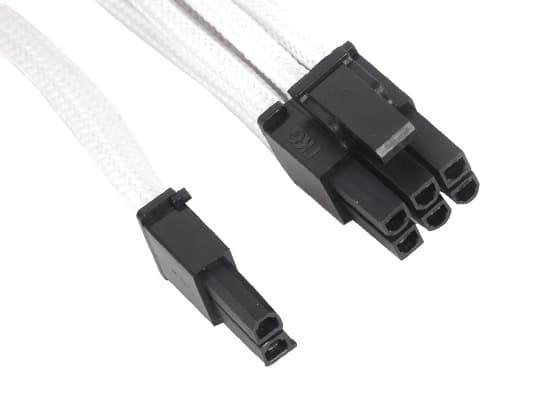 SilverStone PP07 - Virran jatkokaapeli - 8-nastainen PCIe-virta (6+2) (naaras) - 8-nastainen PCIe-virta (uros) - 25 cm - valkoinen