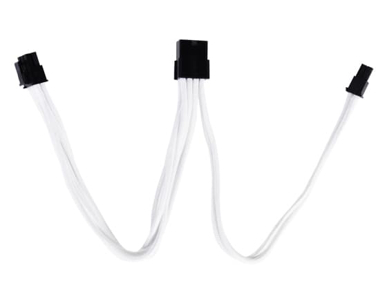 SilverStone PP07 - Virran jatkokaapeli - 8-nastainen PCIe-virta (6+2) (naaras) - 8-nastainen PCIe-virta (uros) - 25 cm - valkoinen