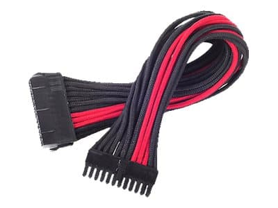 SilverStone PP07 - Strømforlengelseskabel - 24-pins ATX (hunn) til 24-pins ATX (hann) - 30 cm - sort / rød