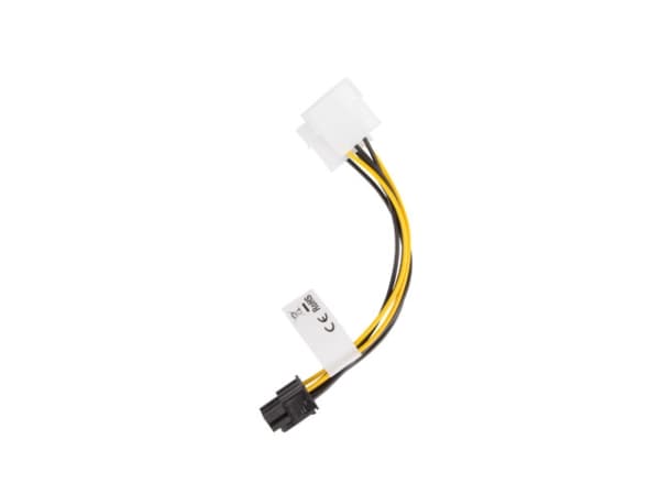 Lanberg - Strømadapter - 6-pins PCIe-strøm (hunn) til 3-pins Molex - 15 cm - gul, svart