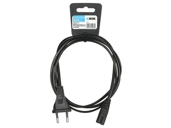 iBOX KZ3 - Strømkabel - Europlug til power IEC 60320 C7 - 1.5 m - svart