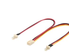 Goobay 93880, 0,22 m, 3-pin, 2 x Fan (3-pin), Hunkjønn, Hankjønn, Rett