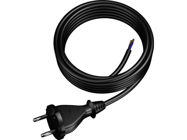 Plastrol liitäntäkaapeli pistokkeella PP-21 b/u 5m H05RR-F 2x1.5 (W-97196)
