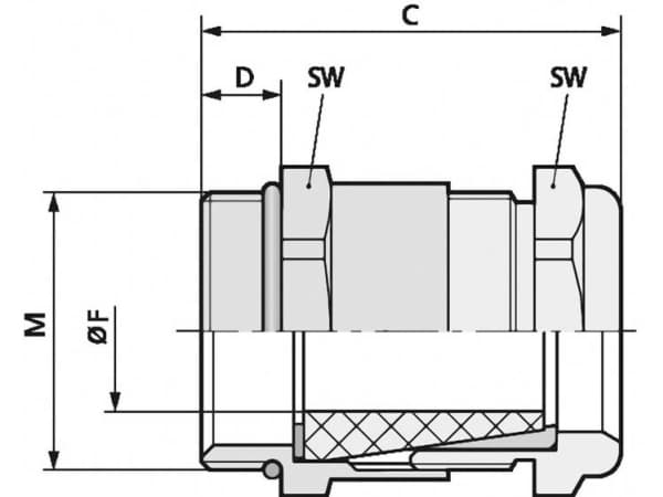 Lapp 52105490, Metallisk, Messing, 25 stykker, M20x1.5, IP68, -20 - 200 °C