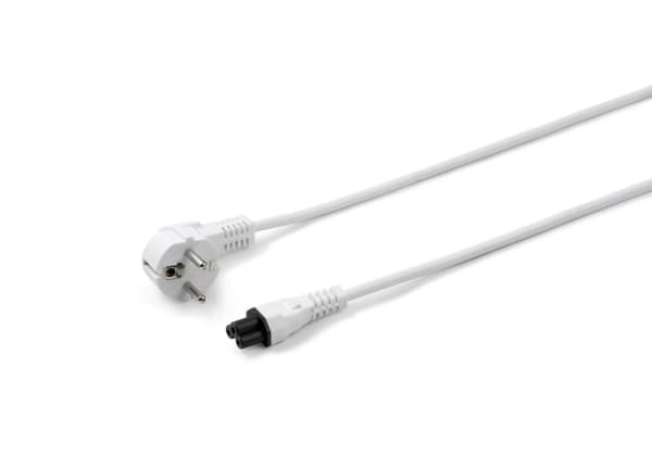MicroConnect - Strømkabel - IEC 60320 C5 til power CEE 7/7 (hann) vinklet - 1.8 m - hvit