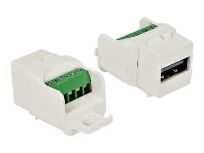 Delock - Modulär insättning - USB 2.0 Type A - vit