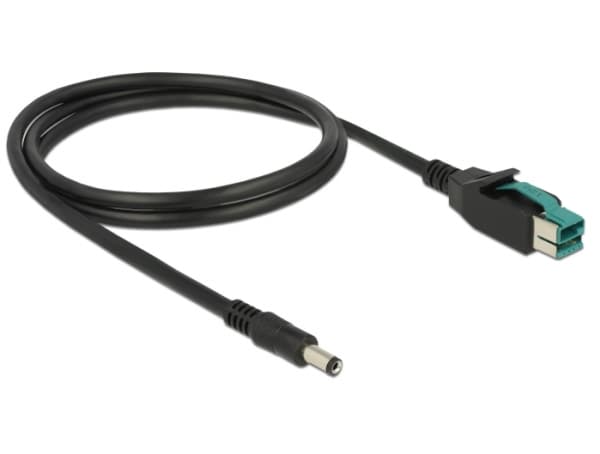 Delock - Strømforsynt USB-kabel - USB PlusPower (12 V) (hann) til DC-jakk på 2,1/5,5 mm (hann) - 12 V - 1 m - svart