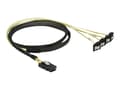 Miniatyrbilde 1 av 3: Delock - SATA/SAS-kabel - SAS 6Gbit/s - Mini SAS (SFF-8087) (P) til SATA (R) vinklet - 1 m