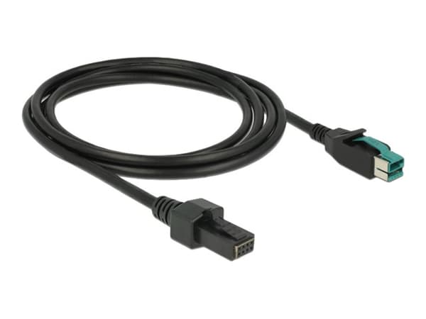 Delock - Strømforsynt USB-kabel - USB PlusPower (12 V) (hann) til 8-stifts (2x4) PoweredUSB Remote Side (hann) - 12 V - 2 m - svart
