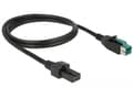 Miniatyrbilde 5 av 5: Delock - Strømforsynt USB-kabel - USB PlusPower (12 V) (hann) til 8-stifts (2x4) PoweredUSB Remote Side (hann) - 12 V - 1 m - svart