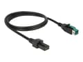 Miniatyrbilde 2 av 5: Delock - Strømforsynt USB-kabel - USB PlusPower (12 V) (hann) til 8-stifts (2x4) PoweredUSB Remote Side (hann) - 12 V - 1 m - svart
