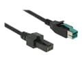 Miniatyrbilde 1 av 5: Delock - Strømforsynt USB-kabel - USB PlusPower (12 V) (hann) til 8-stifts (2x4) PoweredUSB Remote Side (hann) - 12 V - 1 m - svart