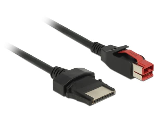 Delock - USB-kabel med egen strömförsörjning - USB PlusPower (24 V) (hane) till 8 stifts (1x8) PoweredUSB-fjärrsida (hane) - 24 V - 1 m - svart