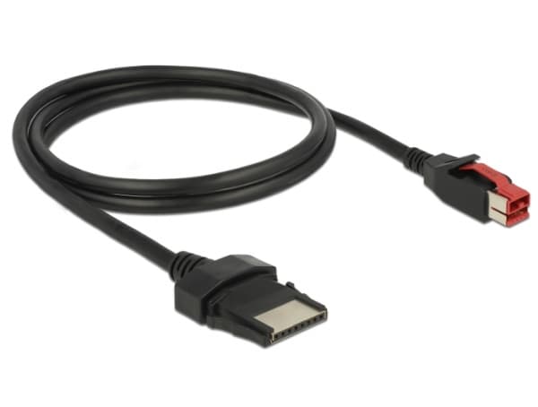 Delock - USB-kabel med egen strömförsörjning - USB PlusPower (24 V) (hane) till 8 stifts (1x8) PoweredUSB-fjärrsida (hane) - 24 V - 1 m - svart