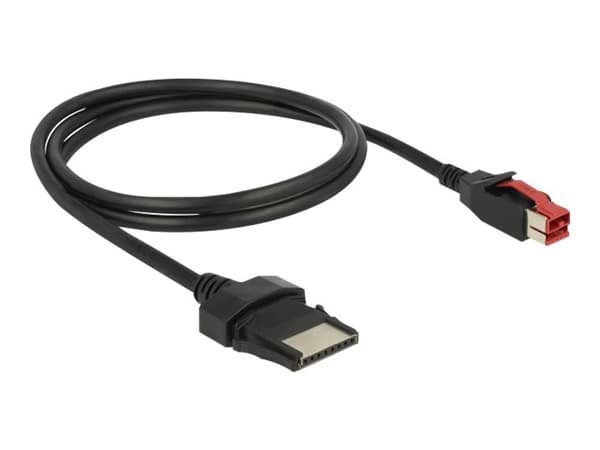 Delock - USB-kabel med egen strömförsörjning - USB PlusPower (24 V) (hane) till 8 stifts (1x8) PoweredUSB-fjärrsida (hane) - 24 V - 1 m - svart