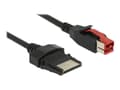 Miniatyrbild 1 av 5: Delock - USB-kabel med egen strömförsörjning - USB PlusPower (24 V) (hane) till 8 stifts (1x8) PoweredUSB-fjärrsida (hane) - 24 V - 1 m - svart