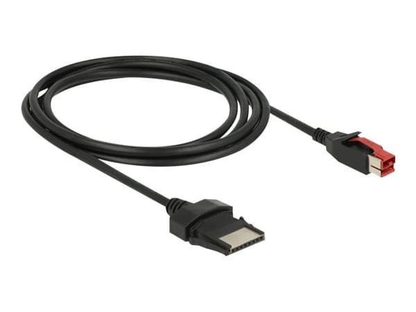 Delock - USB-kabel med egen strömförsörjning - USB PlusPower (24 V) (hane) till 8 stifts (1x8) PoweredUSB-fjärrsida (hane) - 24 V - 2 m - svart