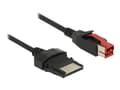 Miniatyrbild 2 av 5: Delock - USB-kabel med egen strömförsörjning - USB PlusPower (24 V) (hane) till 8 stifts (1x8) PoweredUSB-fjärrsida (hane) - 24 V - 2 m - svart