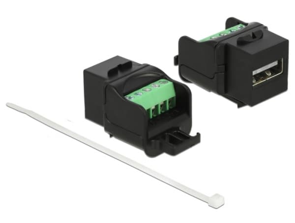 Delock - Modulinnlegg - USB 2.0 Type A - svart