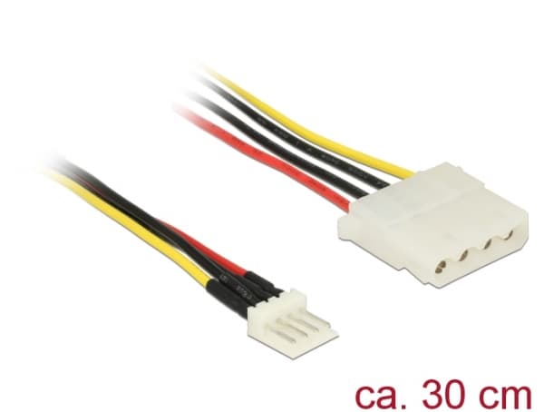 Delock - Strømadapter - 4-pin intern strøm (hunn) til 4-pin mini-strømkontakt (hann) - 5 / 12 V - 30 cm