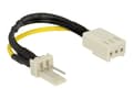 Miniatyrbild 1 av 2: Delock - Strömkabel till fläkt - 3 PIN intern effekt (hona) till 3 PIN intern effekt (hane) - 8 cm
