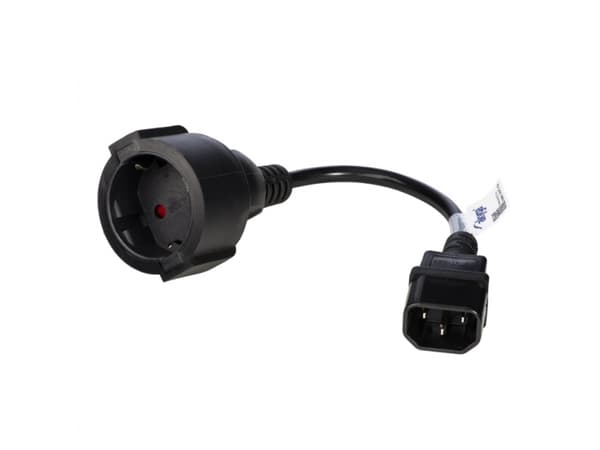 Akyga Pro Series - Strømforlengelseskabel - CEE 7/4 (hunn) til IEC 60320 C14 - 250 V - 10 A - 15 cm - svart