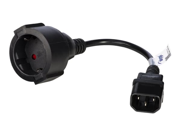 Akyga Pro Series - Strømforlengelseskabel - CEE 7/4 (hunn) til IEC 60320 C14 - 250 V - 10 A - 15 cm - svart