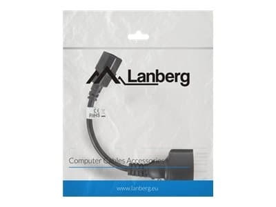 Lanberg - Strømkabel - IEC 60320 C14 til power CEE 7/7 (hunn) - 10 A - 20 cm - svart