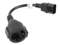 Miniatyrbilde 4 av 5: Lanberg - Strømkabel - IEC 60320 C14 til power CEE 7/7 (hunn) - 10 A - 20 cm - svart