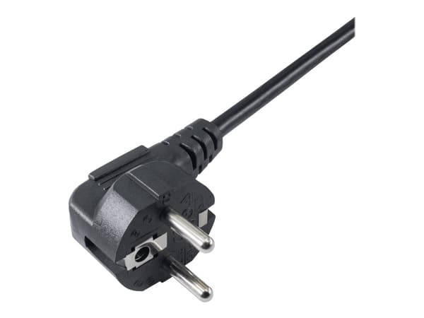 Akyga Pro Series AK-PC-04A - Strømkabel - power CEE 7/7 (hann) vinklet til power IEC 60320 C13 - 250 V - 10 A - 1.8 m - svart