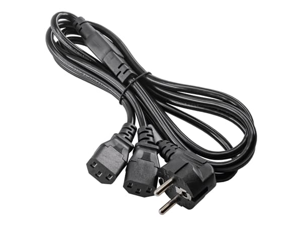 Akyga Pro Series AK-PC-04A - Strømkabel - power CEE 7/7 (hann) vinklet til power IEC 60320 C13 - 250 V - 10 A - 1.8 m - svart