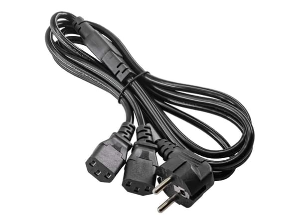 Akyga Pro Series AK-PC-04A - Strømkabel - power CEE 7/7 (hann) vinklet til power IEC 60320 C13 - 250 V - 10 A - 1.8 m - svart