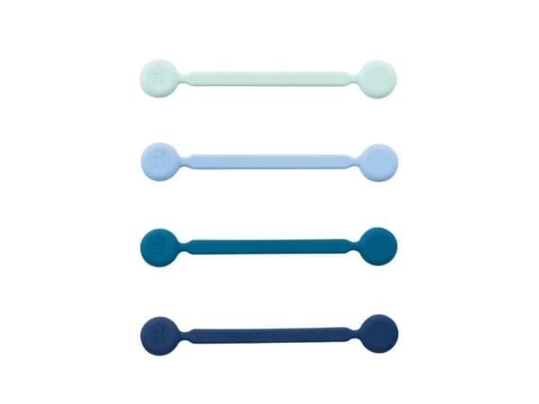 Bluelounge MagWrap, Frigjørbart buntebånd, Blå, 2 hoder, 12,1 cm, 4 stykker